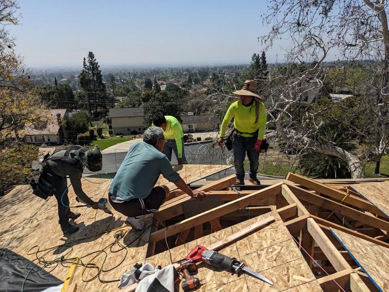 Working on the roof