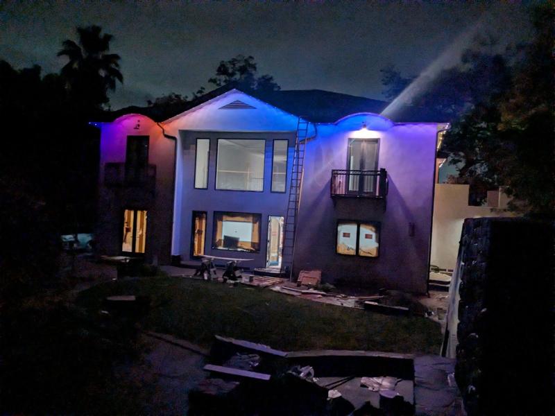 Back of the house at night